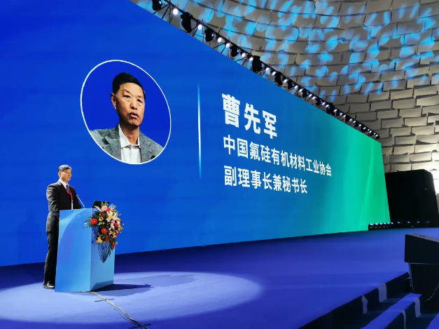 中國氟硅有機材料工業(yè)協會副理事長兼秘書長曹先軍致辭